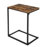 2 End Tables, Brown Wood Inspired Top with Black Metal Frame - New *L