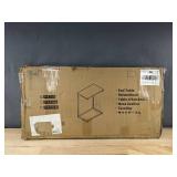 2 End Tables, Brown Wood Inspired Top with Black Metal Frame - New *L