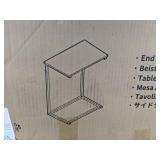 2 End Tables, Brown Wood Inspired Top with Black Metal Frame - New *L