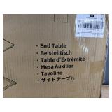 2 End Tables, Brown Wood Inspired Top with Black Metal Frame - New *L