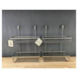 2 Whitmor Over The Cabinet Tiered Storage - Brushed Nickel 12" x 16" - Brand New