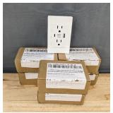 6 POWSAV USB Wall Outlets with USB Port - Brand New *A