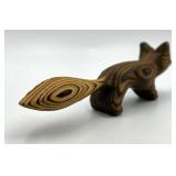 Nils Strandin Swedish Modernist Carved Wooden Fox Figurine