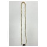 Mikimoto Cultured Pearl Necklace and Earrings Set in Original Case