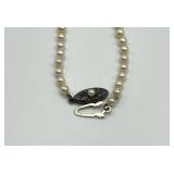 Mikimoto Cultured Pearl Necklace and Earrings Set in Original Case