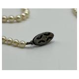 Mikimoto Cultured Pearl Necklace and Earrings Set in Original Case