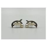 Mikimoto Cultured Pearl Necklace and Earrings Set in Original Case