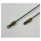 Pair of Vintage Black Glass Hat Pins with Brass Ends and Box