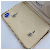 Mansel Sterling Silver Synthetic Spinel Screw-Back Earrings in Box