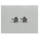 Mansel Sterling Silver Synthetic Spinel Screw-Back Earrings in Box