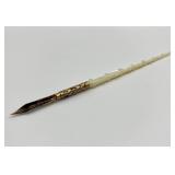 Antique Mother of Pearl Dip Pen with Ornate Gold Nib