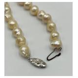 14.5" Cultured Baroque Pearl Necklace with Silver Clasp