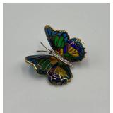 Colorful Butterfly Enamel and Metal Brooch Pin