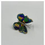Colorful Butterfly Enamel and Metal Brooch Pin