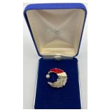 Jezaine Sterling Silver Santa Moon Brooch