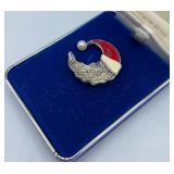 Jezaine Sterling Silver Santa Moon Brooch