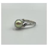 Takahsima Pearl Cultured Pearl Sterling Silver Ring Size 9