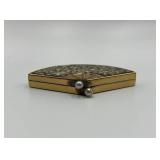 Vintage Pink Lady Fan Shaped Compact