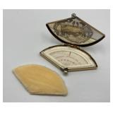 Vintage Pink Lady Fan Shaped Compact