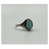 Sterling Silver 925 Ring with Blue-Green Stone