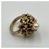 T LA Denmark Sterling 925 Modernist Pearl Ring