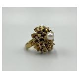 T LA Denmark Sterling 925 Modernist Pearl Ring