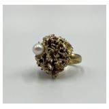 T LA Denmark Sterling 925 Modernist Pearl Ring