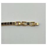 Swarovski Gold Tone Bracelet with Black Crystals