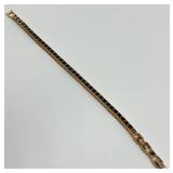 Swarovski Gold Tone Bracelet with Black Crystals