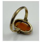 Vintage Cameo Ring Size 5.25 with Gold Tone Band
