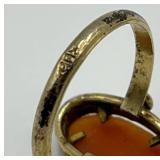 Vintage Cameo Ring Size 5.25 with Gold Tone Band