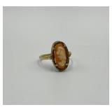 Vintage Cameo Ring Size 5.25 with Gold Tone Band