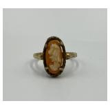 Vintage Cameo Ring Size 5.25 with Gold Tone Band