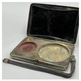 Vintage Northwestern College Metal Compact with Mirror and Mesh Wrist Strap