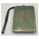 Vintage Northwestern College Metal Compact with Mirror and Mesh Wrist Strap