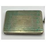 Vintage Northwestern College Metal Compact with Mirror and Mesh Wrist Strap