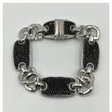 Milor Italy Bronze Link Bracelet with Black Accents