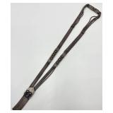 Sterling Silver Multi-Strand Chain Necklace with Ornate Panels and Blue Accents