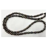 Black Freshwater Pearl Necklace with Metal Clasp