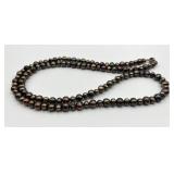 Black Freshwater Pearl Necklace with Metal Clasp