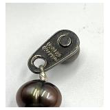 Black Freshwater Pearl Necklace with Metal Clasp