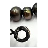 Black Freshwater Pearl Necklace with Metal Clasp
