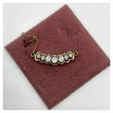 Gold Tone Diamond Accent Bar Pendant