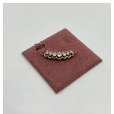 Gold Tone Diamond Accent Bar Pendant