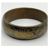 Vintage Brass Engraved Bangle Bracelet