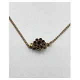 Vintage Garnet Floral Cluster Bracelet