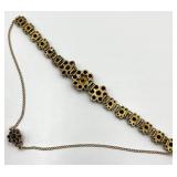 Vintage Garnet Floral Cluster Bracelet