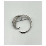 835 Silver Modernist Circular Brooch Pin