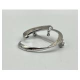 835 Silver Modernist Circular Brooch Pin