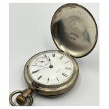 A.W. Co. Waltham Leader Coin Silver Pocket Watch